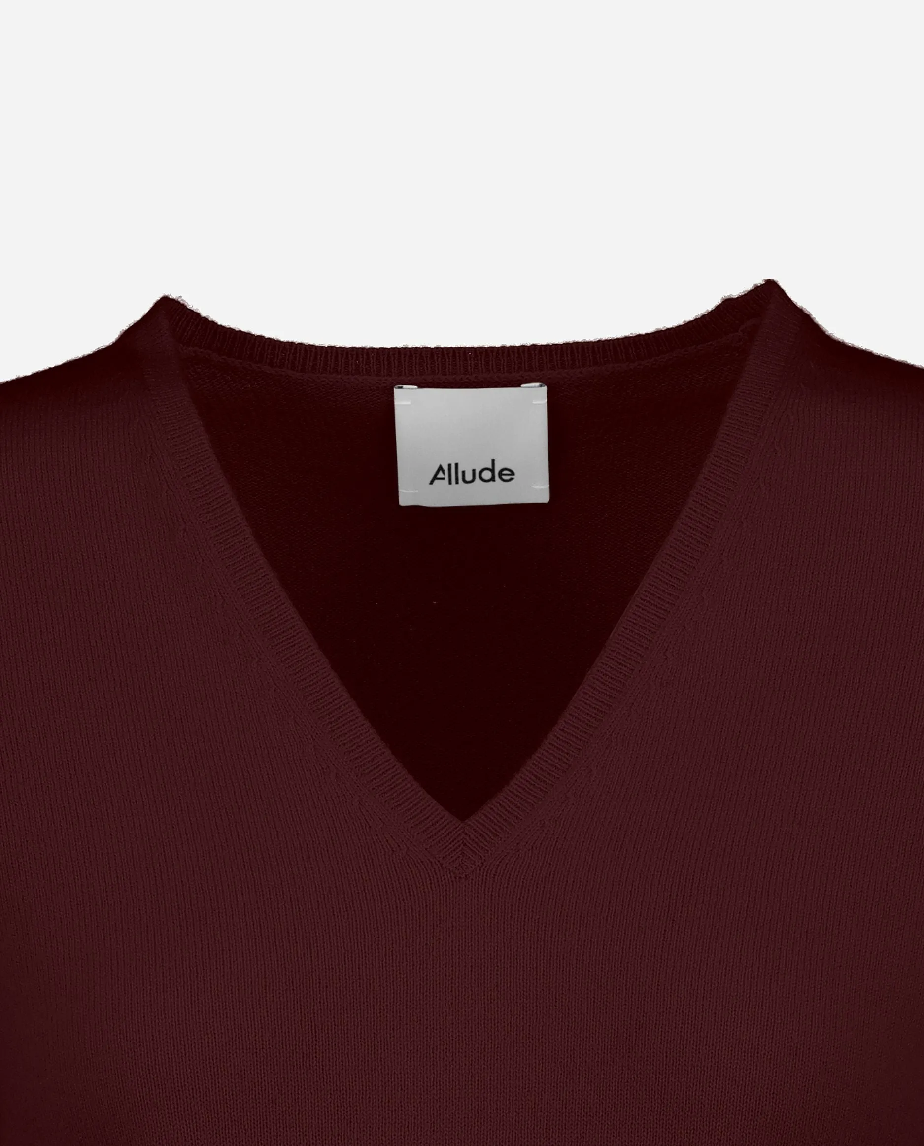 V-Pullover aus Cashmere in Rot