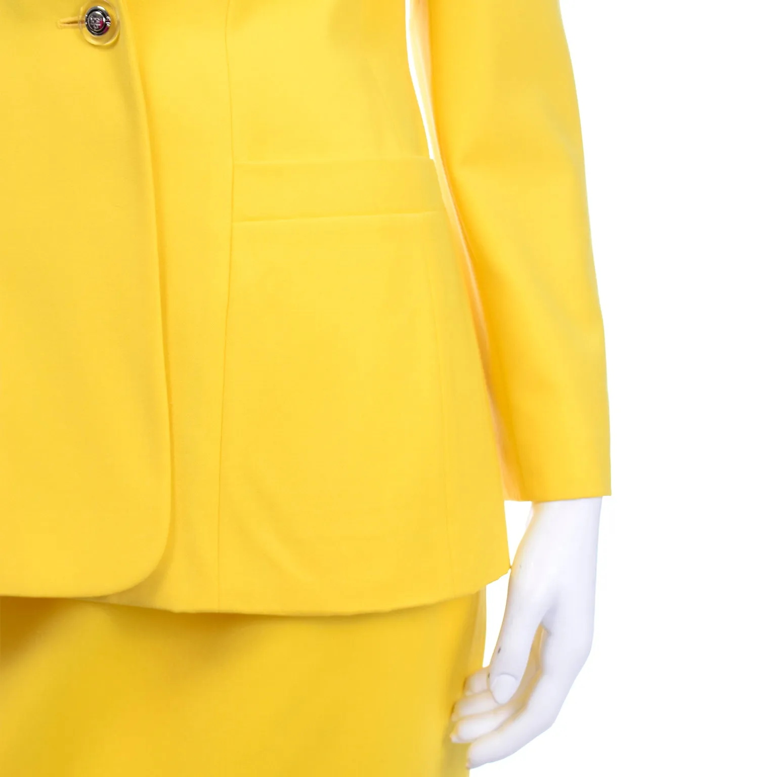 Vintage Escada Bright Yellow Skirt & Jacket Suit