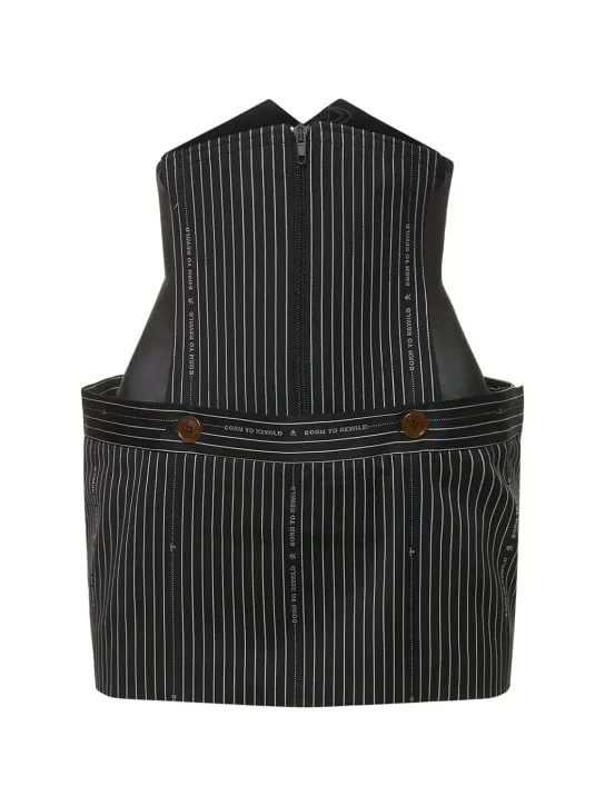 Vivienne Westwood   Foam pinstripe wool corset mini skirt 