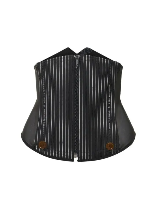 Vivienne Westwood   Foam pinstripe wool corset mini skirt 