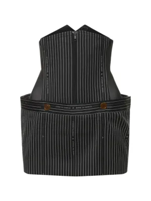 Vivienne Westwood   Foam pinstripe wool corset mini skirt 