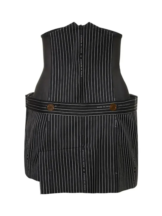 Vivienne Westwood   Foam pinstripe wool corset mini skirt 