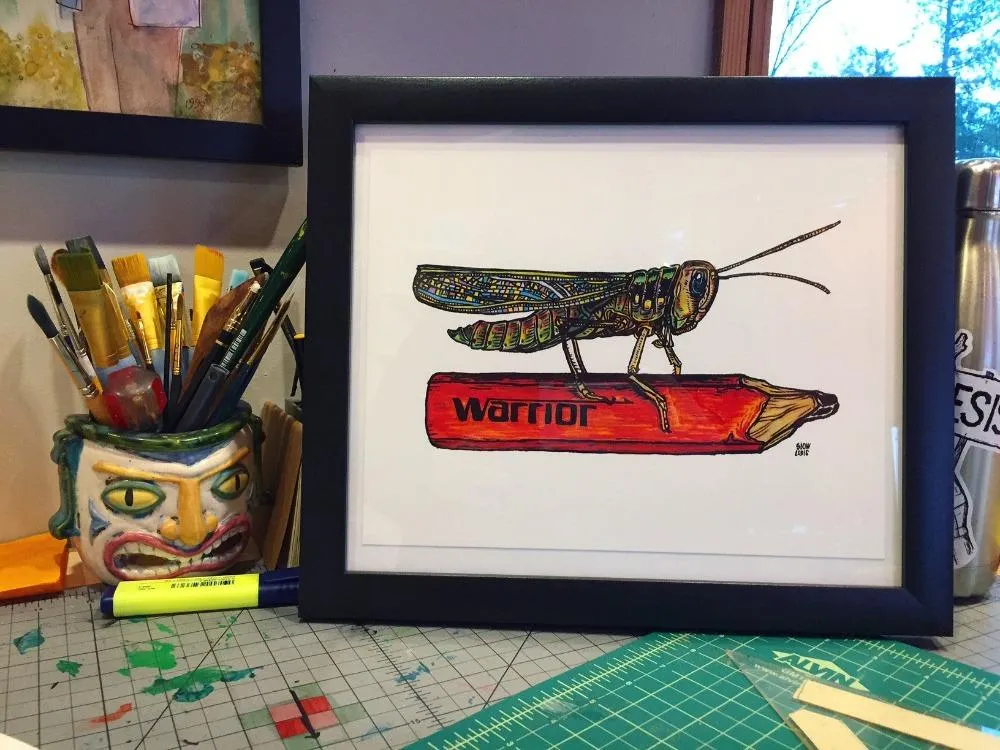 Warrior Grasshopper Art Print