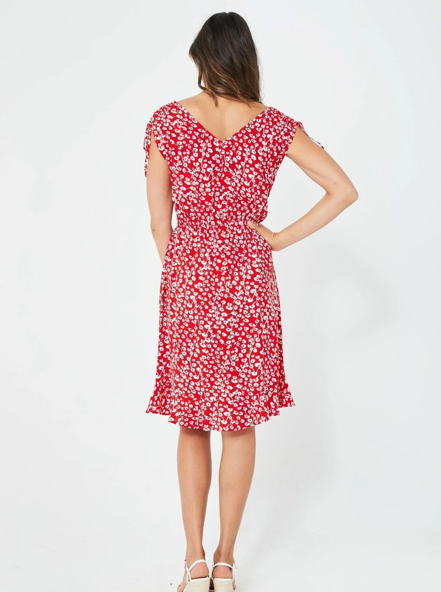 Women Red Print Dress - Bobbi Dress