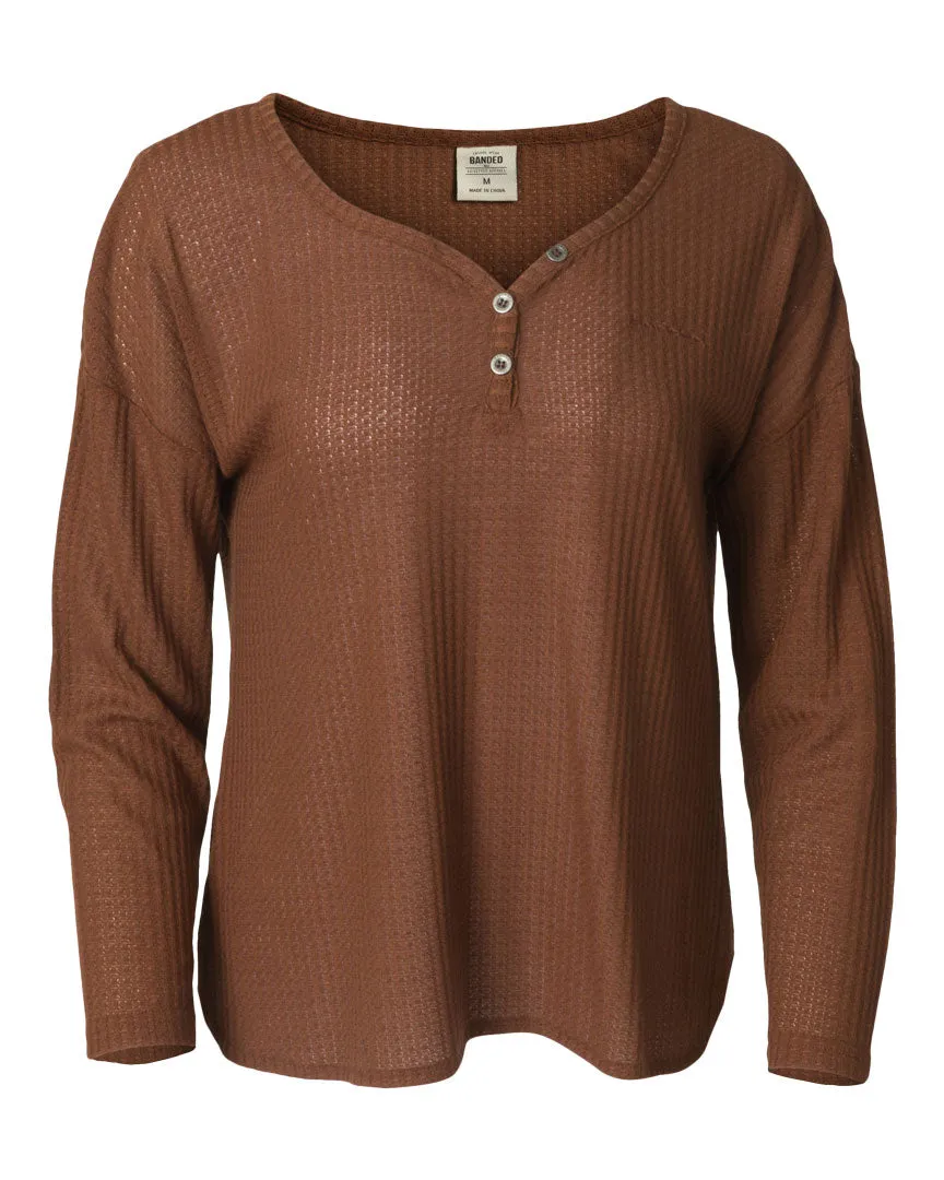 Women's Leisure Waffle Long-Sleeve Shirt