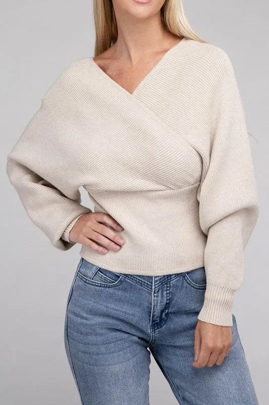 WRAP PULLOVER SWEATER