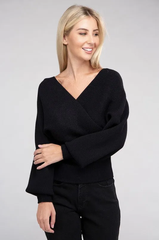 WRAP PULLOVER SWEATER