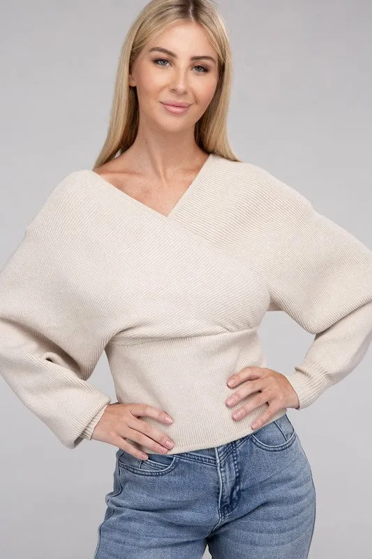 WRAP PULLOVER SWEATER