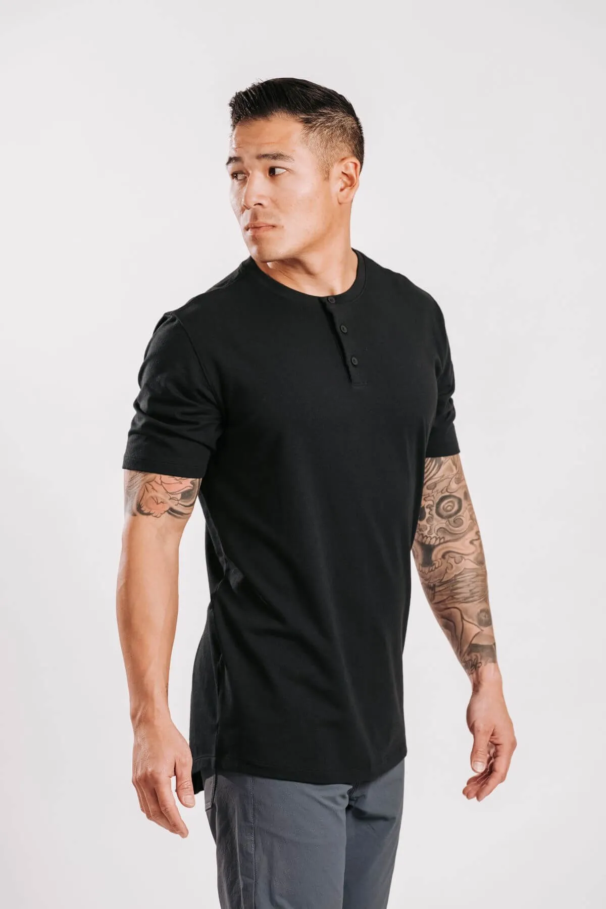 X Cotton Short Sleeve Henley