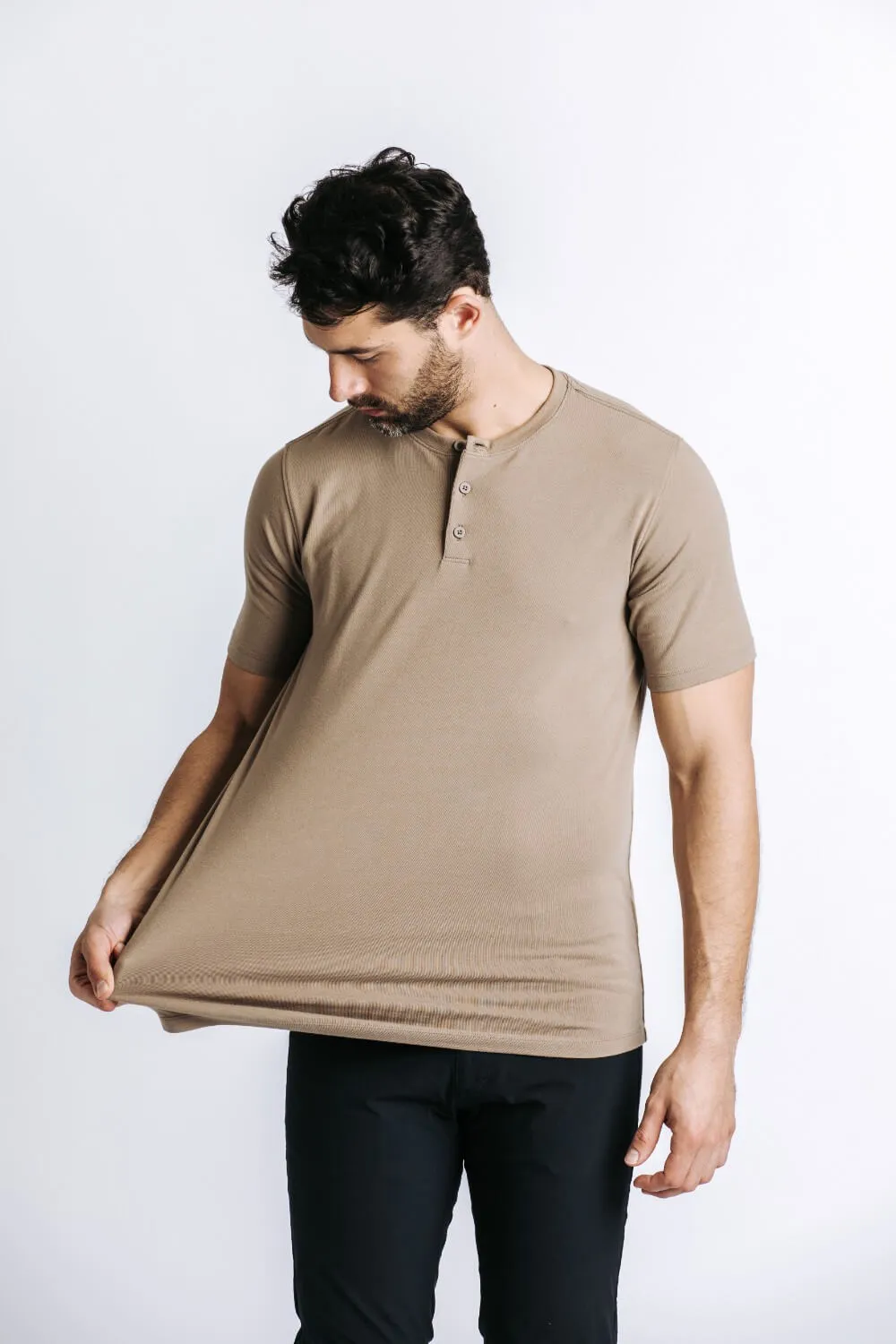 X Cotton Short Sleeve Henley