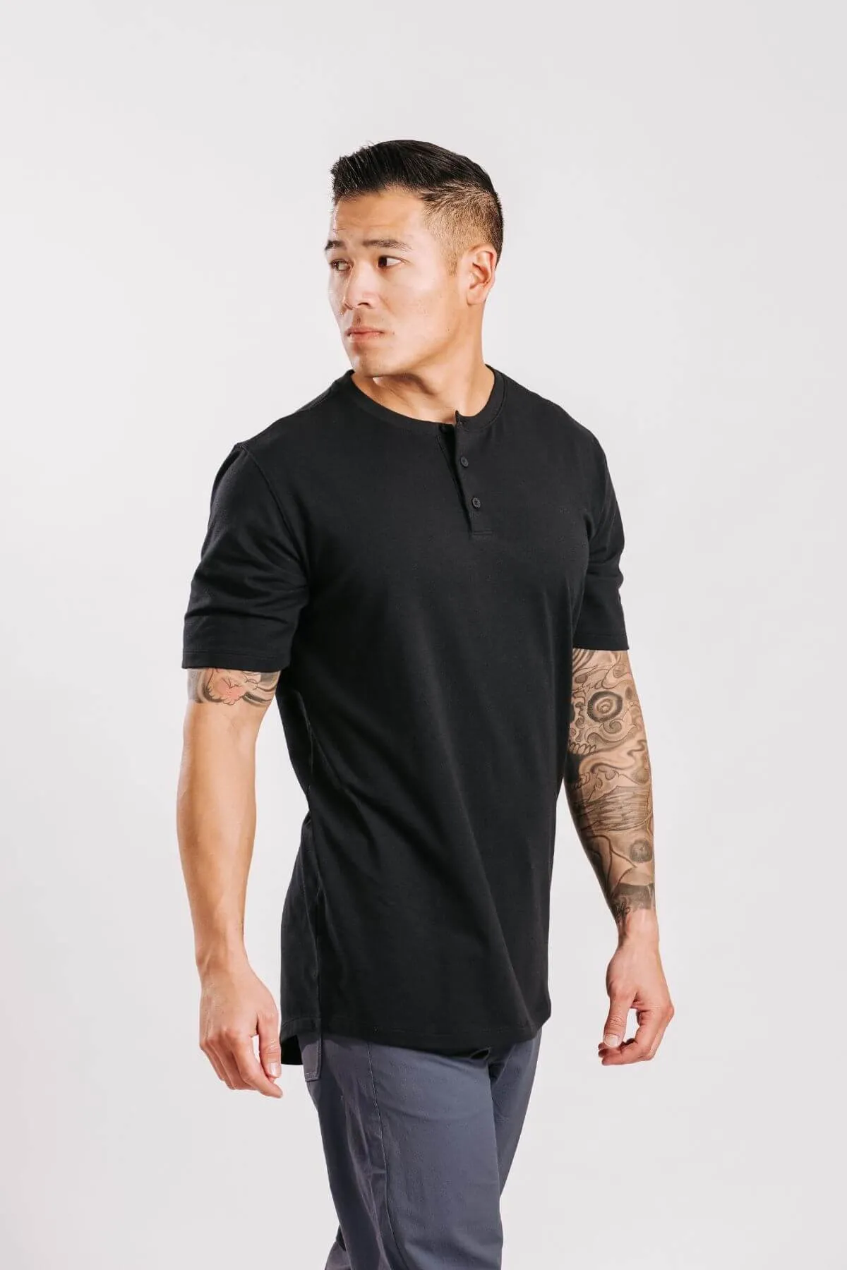 X Cotton Short Sleeve Henley