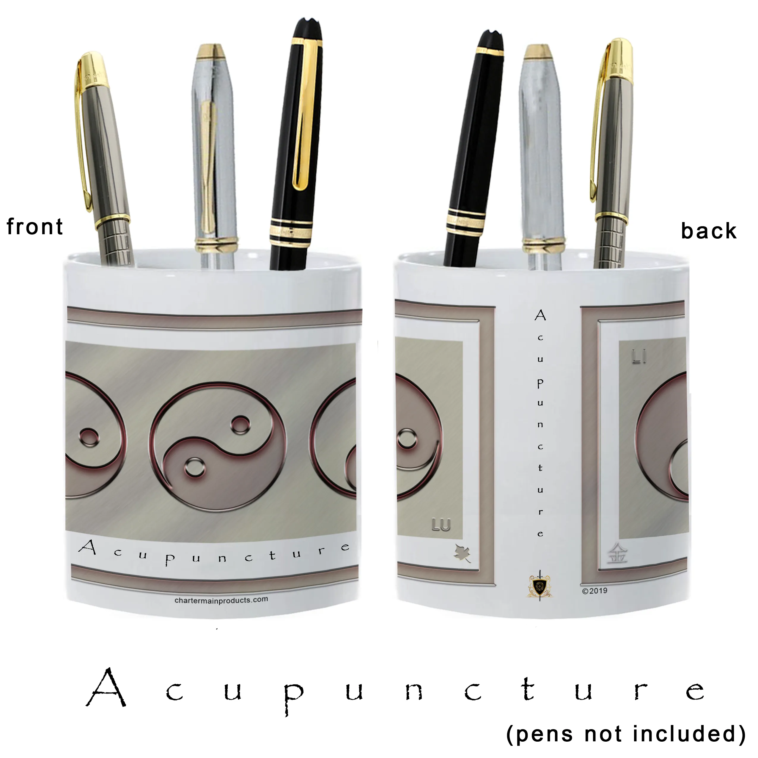 Yin Yang Pencil Holder "Metal" (Acupuncture)