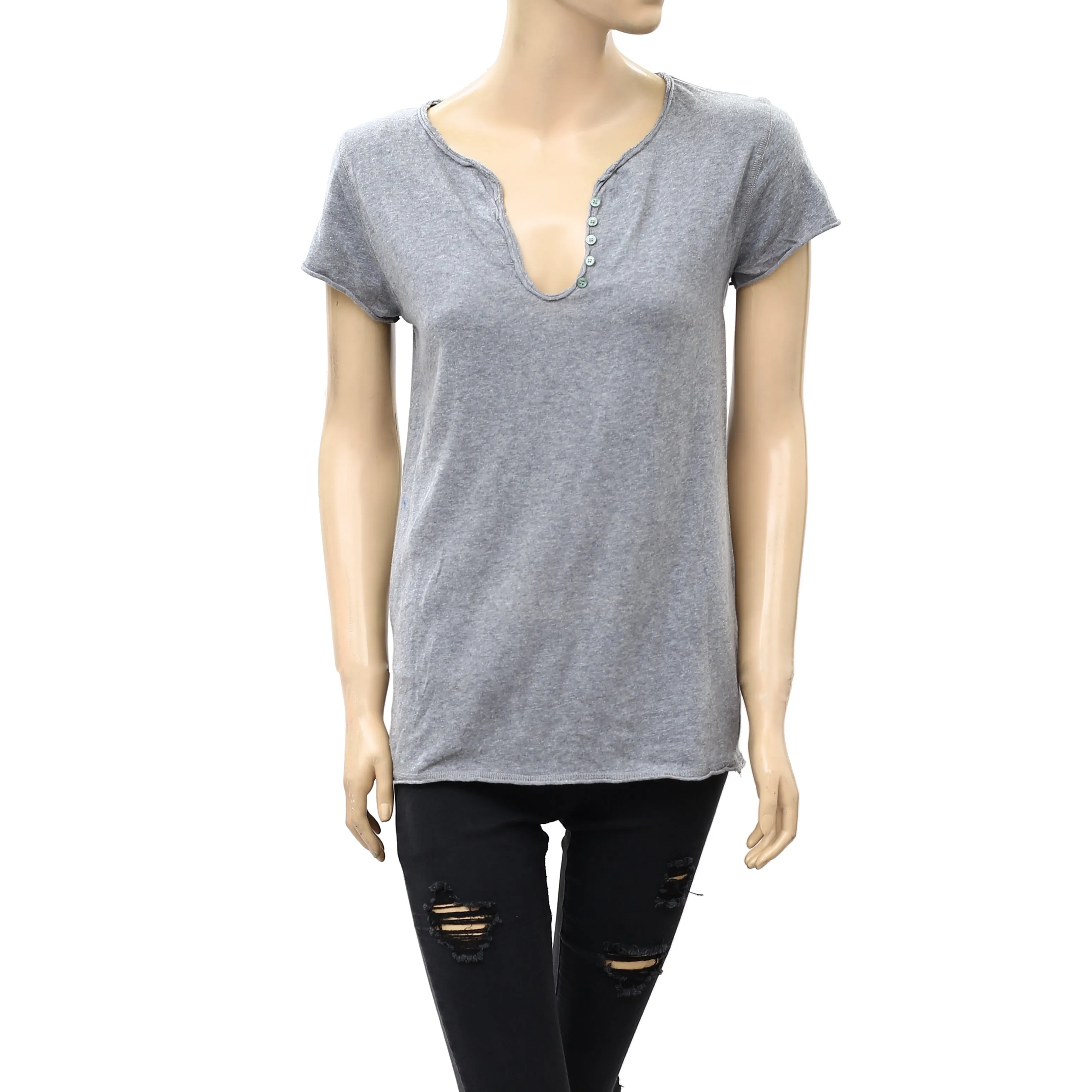 Zadig & Voltaire Printed Zadig Rocks Gray T- Shirt Tunic Top