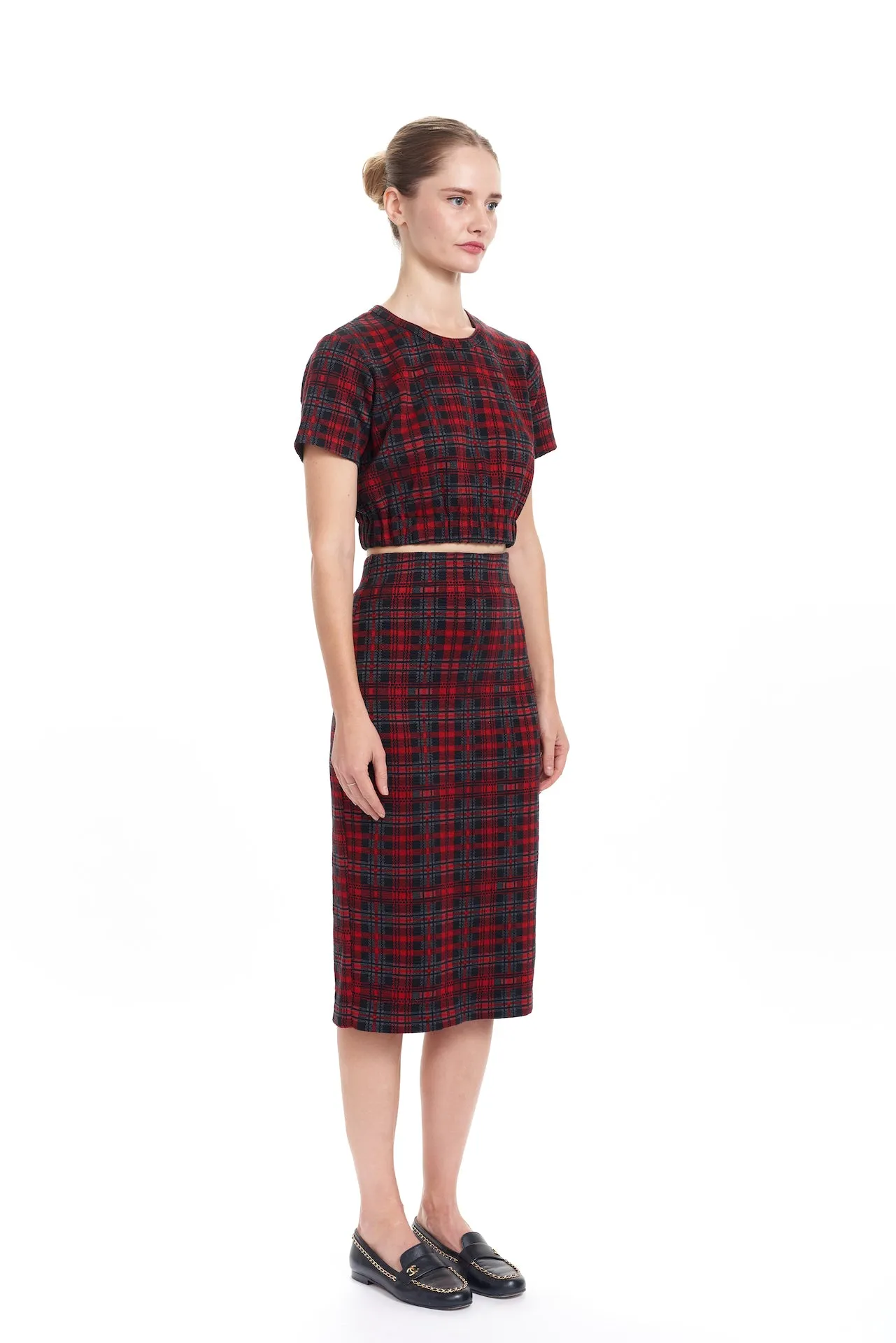 ZOLA Knit Pencil Skirt - Plaid