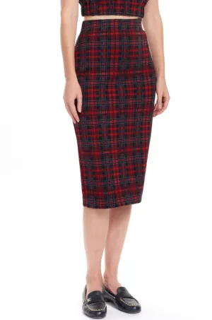 ZOLA Knit Pencil Skirt - Plaid